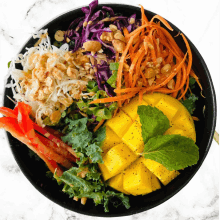 Thai Crunch Salad w Fresh Mint & Mango [vegan] [gluten free] [peanut]