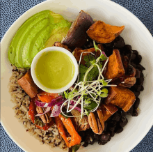 Spicy Mexican Oaxacan Bowl w Jalapeno Cilantro Sauce [vegan] [gluten free]